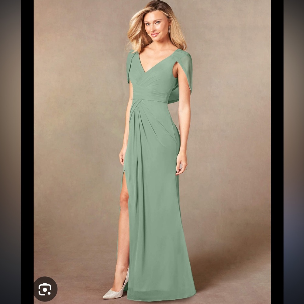 Azazie Luisa formal dress in matcha